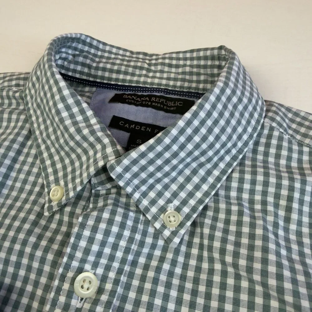 Banana Republic Custom 078 Wash Shirt Bundle Men’s S Custom Fit Gingham